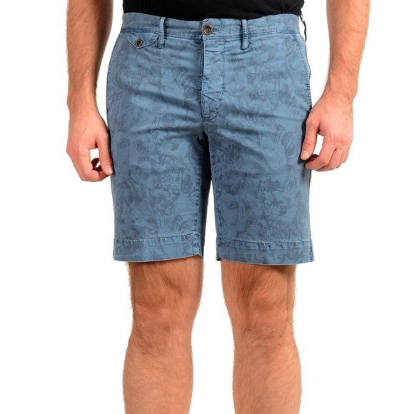 Incotex Slowear Men's Blue Floral Print Slim Fit Shorts US 32 IT 48